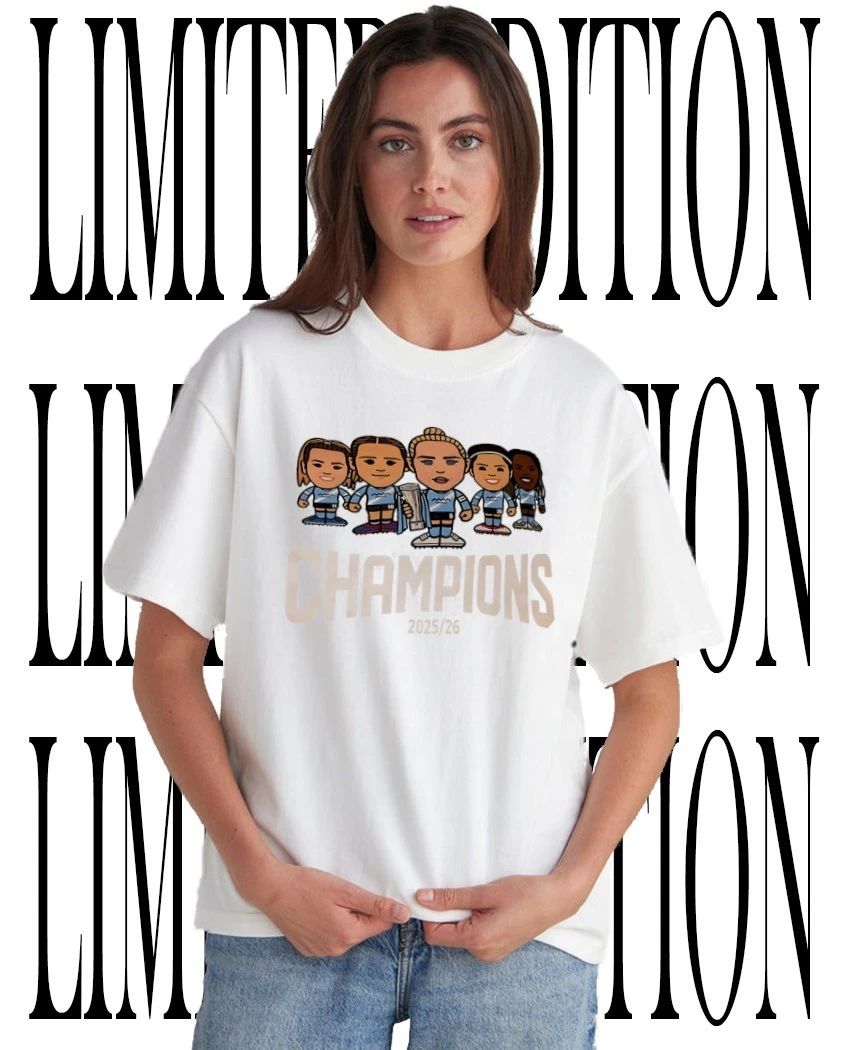 Manchester City Women’s Soccer Champions 2025-2026 chibi shirt