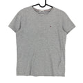 TOMMY HILFIGER Men Slim Fit Round Neck Grey T-Shirt Size XS