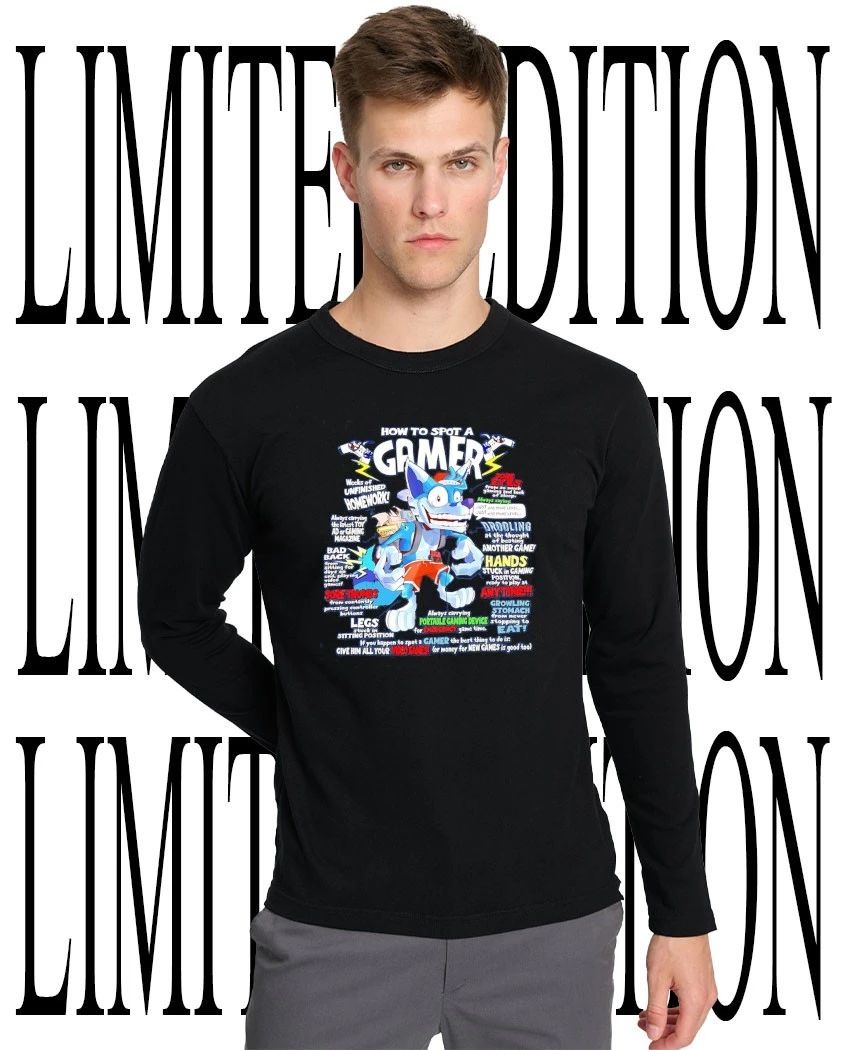How To Spot A Gamer Cartoon Wolf shirt