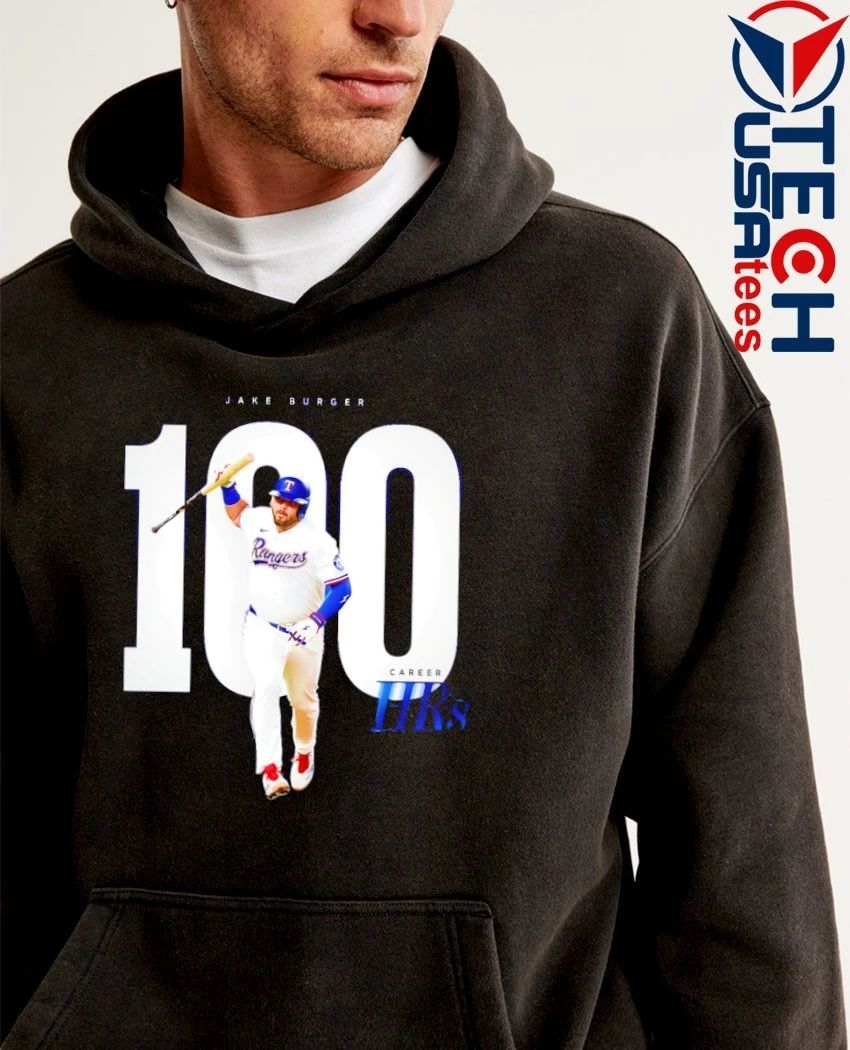 Jake Burger Texas Rangers 100 Career HRs shirt