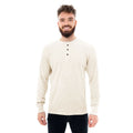 Mens Thermal Henley Jumper Top Grandad Neck Long Sleeve Waffle Knit T-Shirt New