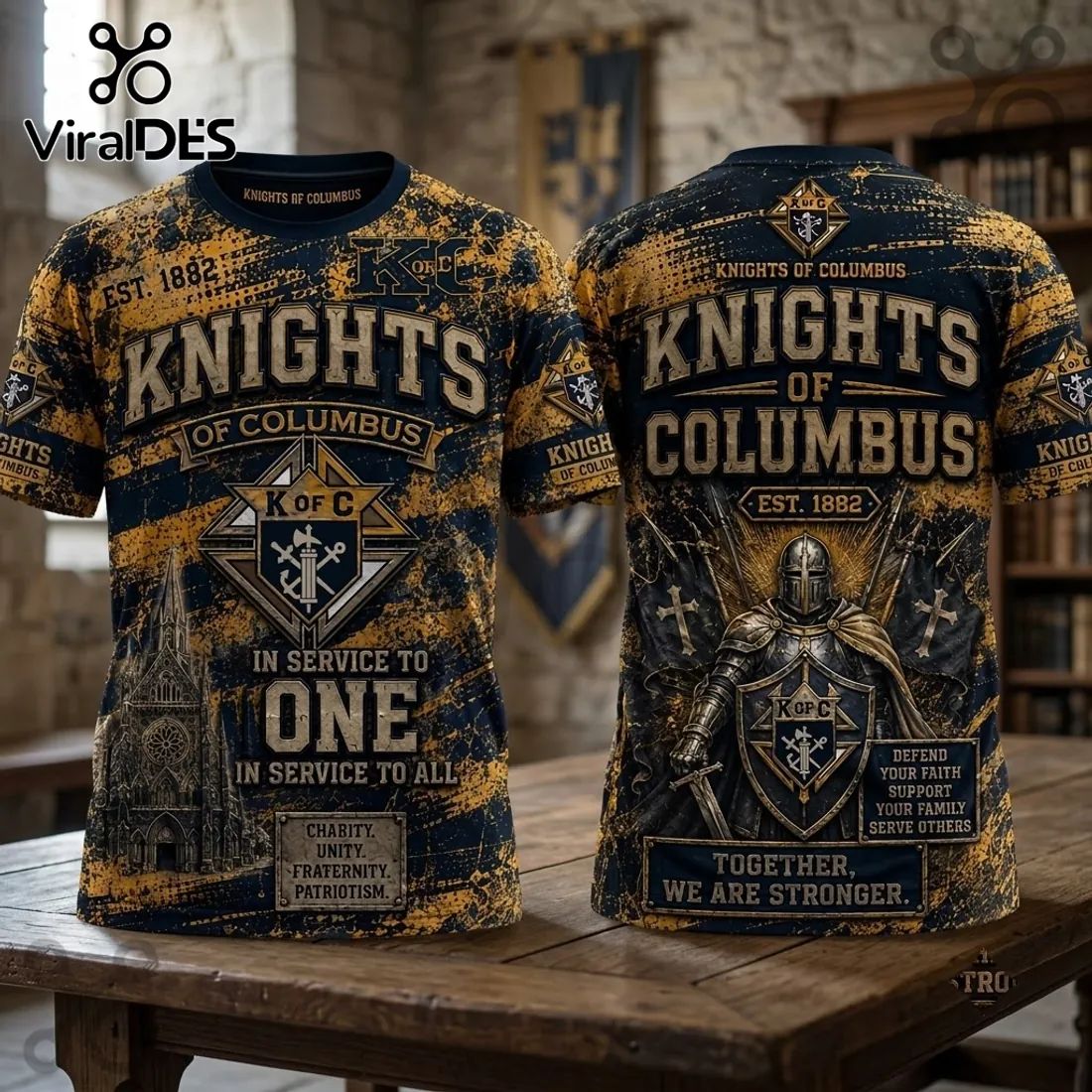 NRL Knights of Columbus Patriotic Knight T-Shirt