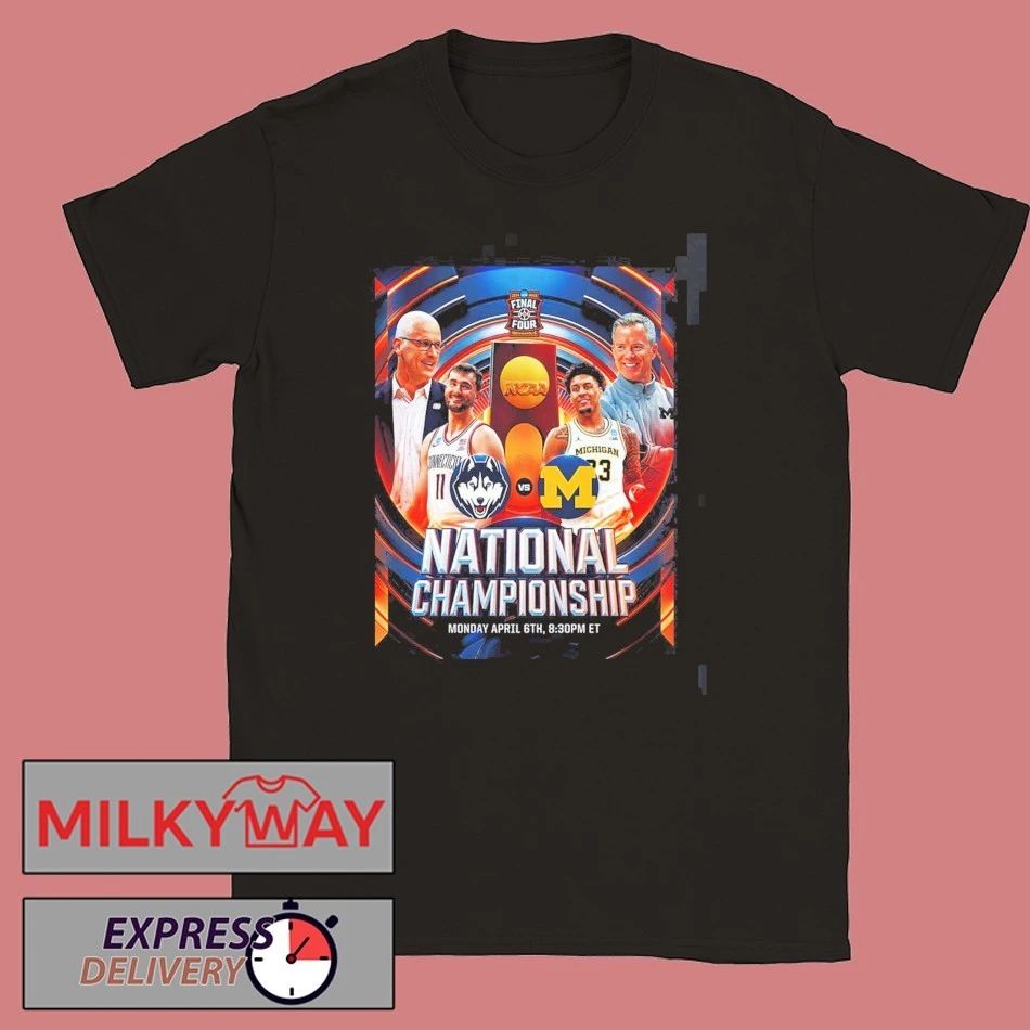 UConn Huskies Vs Michigan Wolverines Men’s Basketball 2026 NCAA National Championship Head To Head T-Shirt