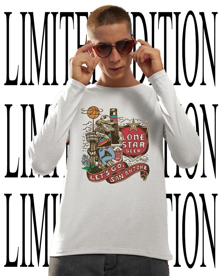 Lone Star Beer let’s go San Antone balls in your court shirt