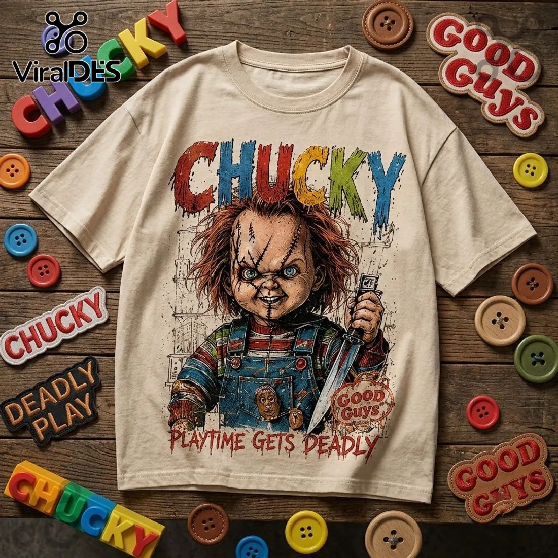 Chucky Good Guys Gone Bad Cream Shirt