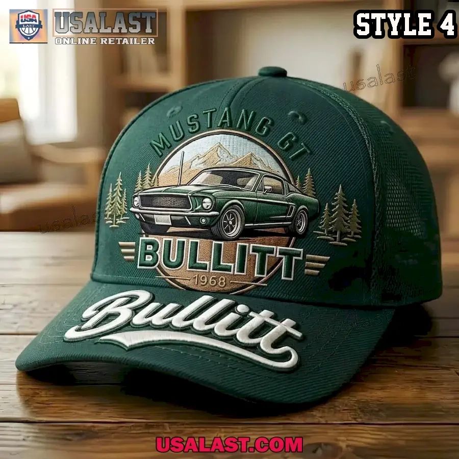 Ford Mustang GT Bullitt 1968 Retro Baseball Cap