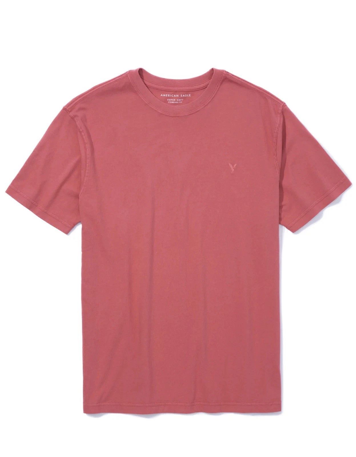 American Eagle Shirt Men's M Red Crew Neck Short Sleeve Embroidered Logo Adult