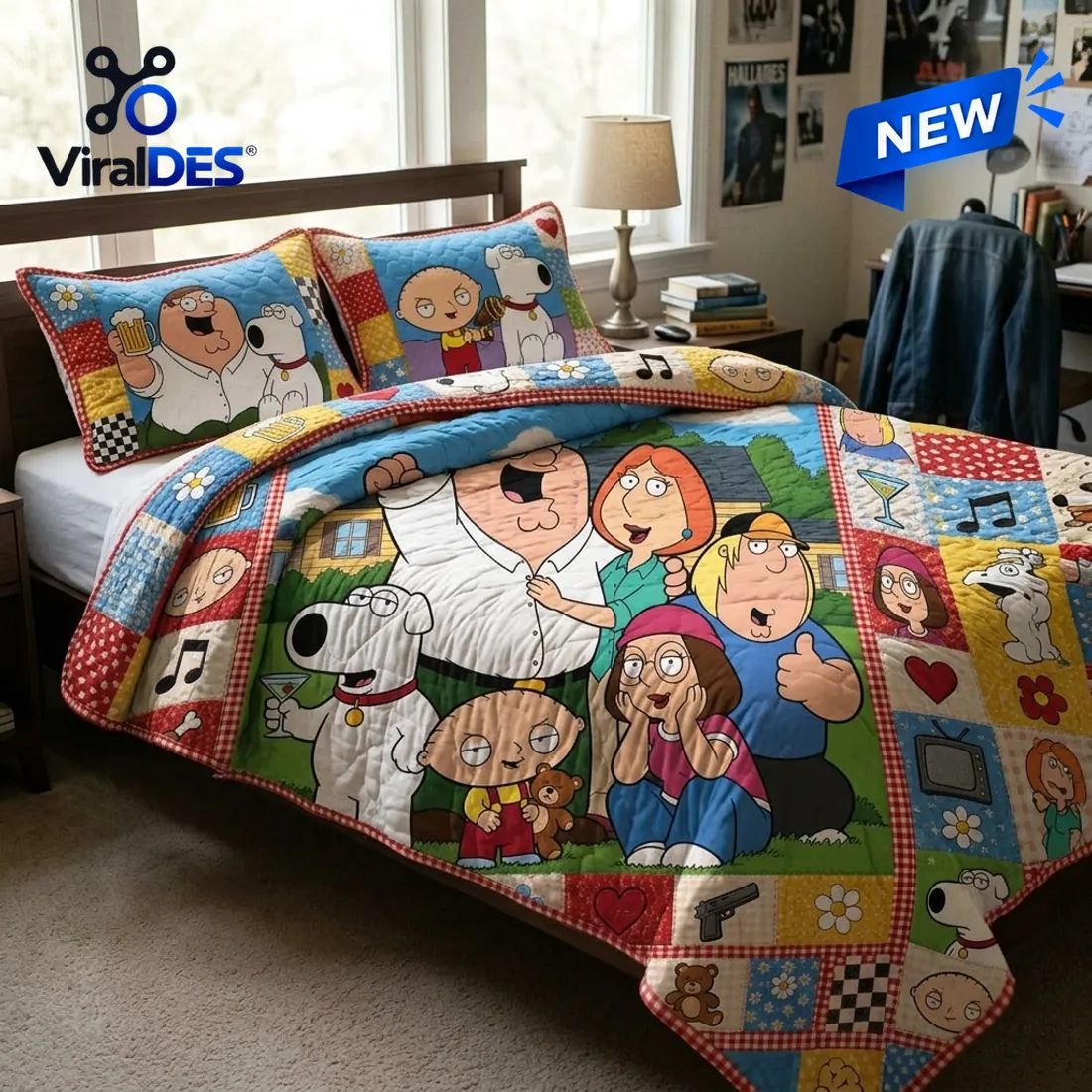 Family Guy Characters Quilted Bedding Set