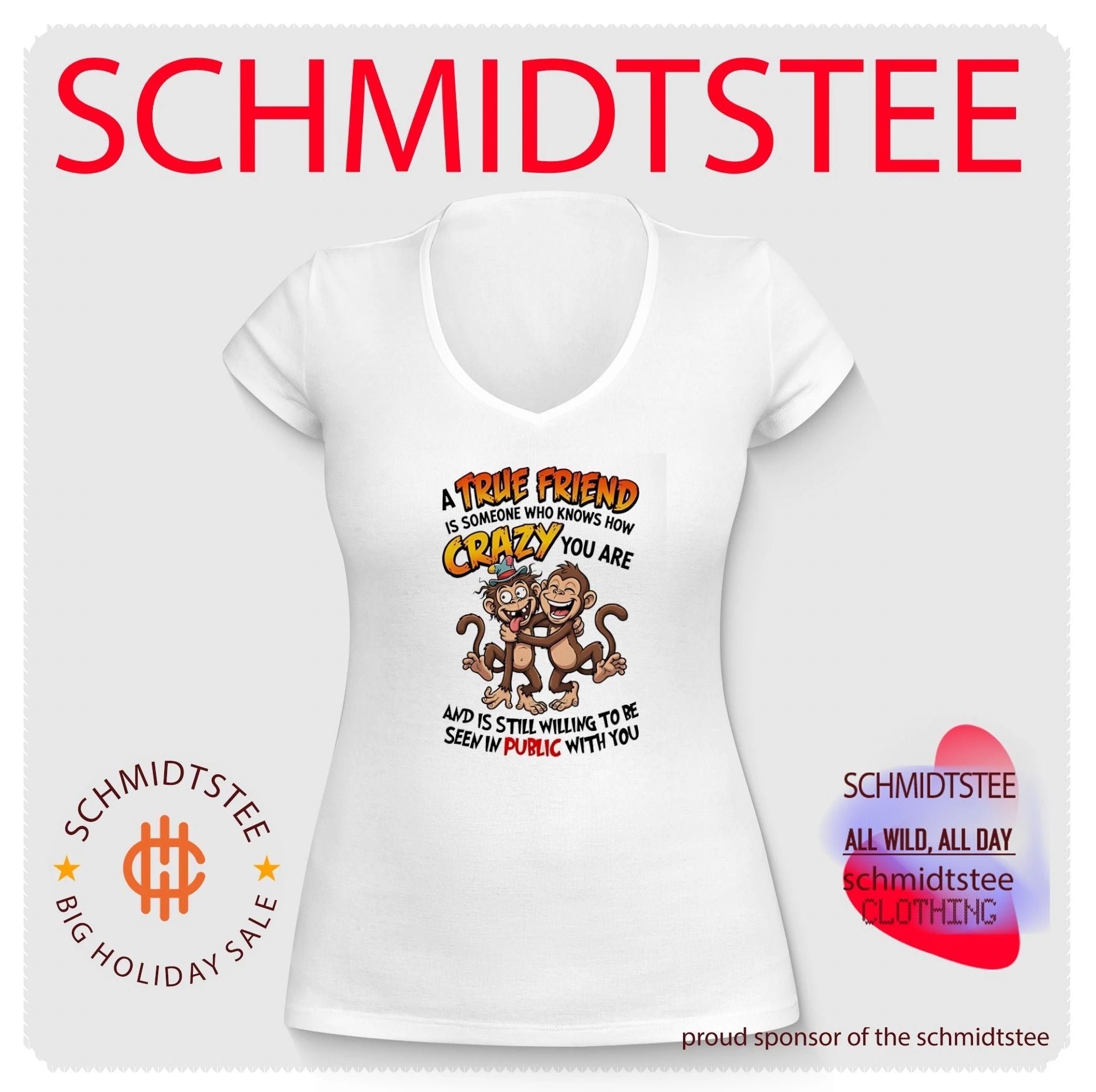 A true friend is someone who knows how crazy you are cartoon monkeys shirt