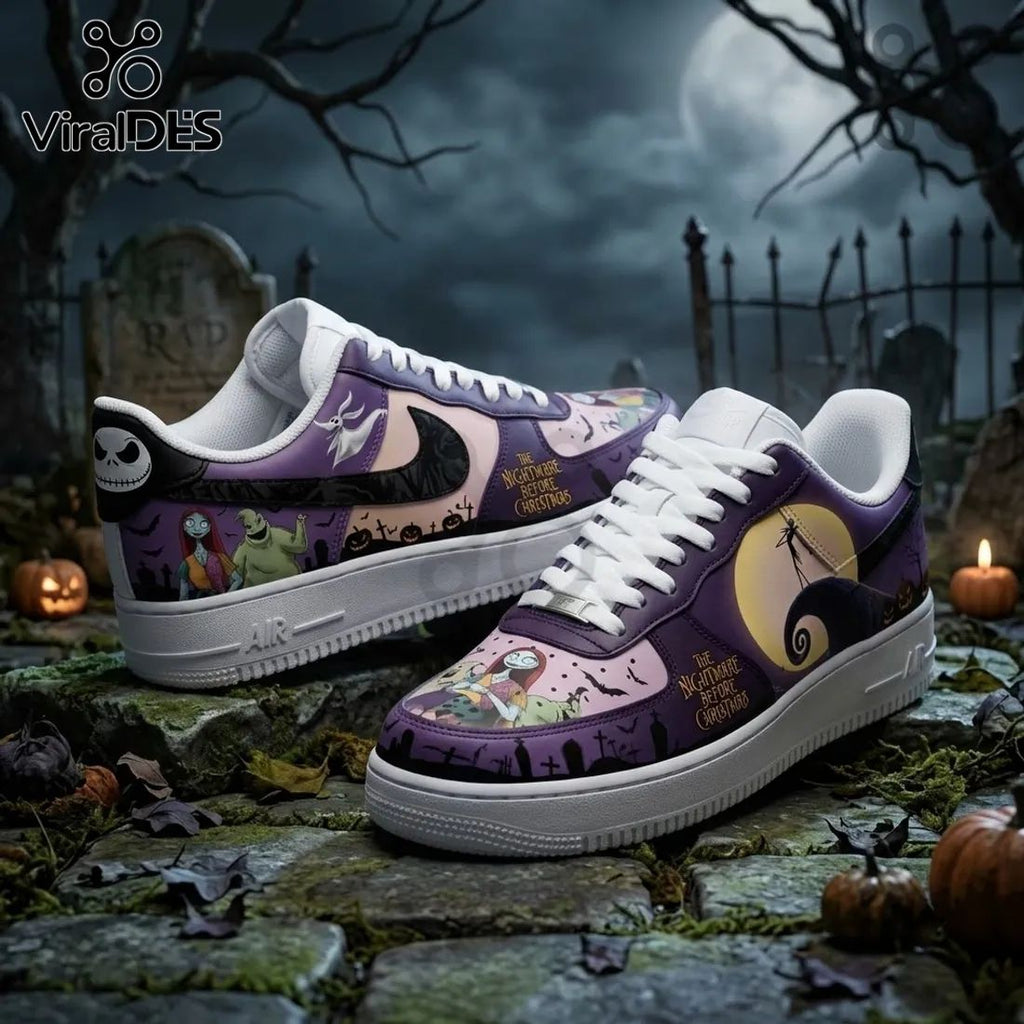 The Nightmare Before Christmas Purple Air Force 1 Shoes
