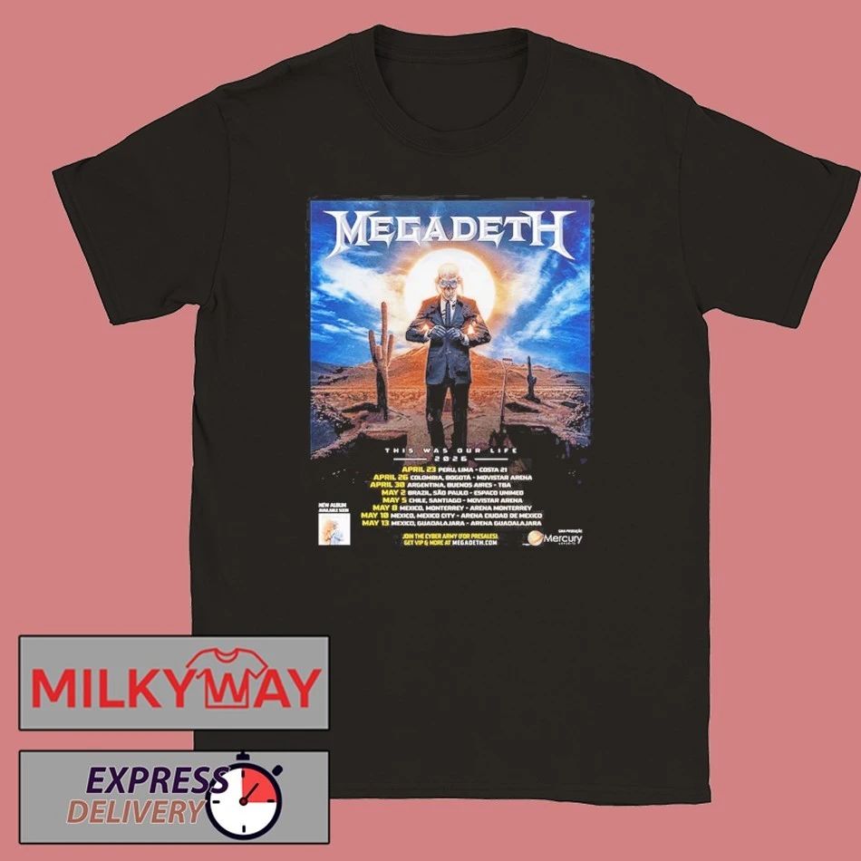 Megadeth This Was Our Life 2026 Latin America Tour Schedule Dates T-Shirt