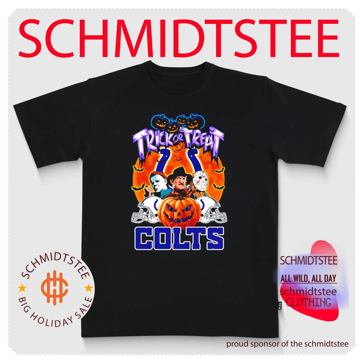 Indianapolis Colts x Horror characters Trick Or Treart Halloween shirt