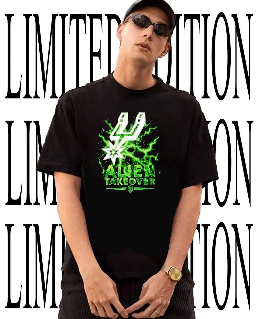 Alien Takeover San Antonio Spurs Basketball Victor Wembanyama lightning shirt