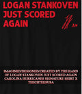 Logan Stankoven just scored again Carolina Hurricanes signature shirt