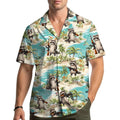 Surfing Raccoon Hawaiian Shirt Funny Beach Aloha Summer Button Up Unisex