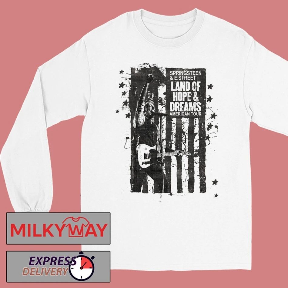 Bruce Springsteen Land Of Hope And Dreams American Tour 2026 Merch US Flag T-Shirt