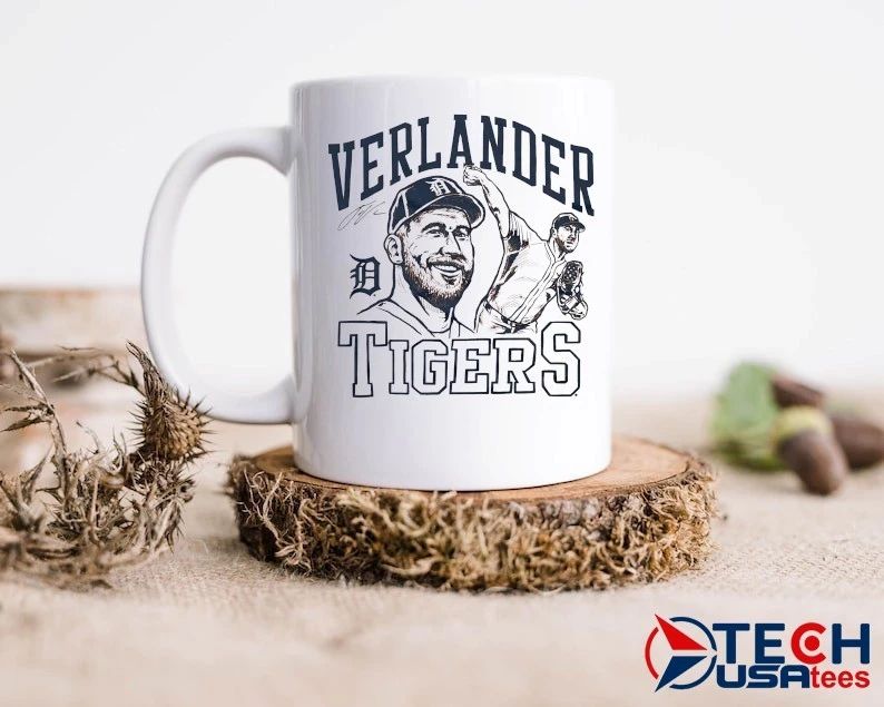 Detroit Tigers Justin Verlander portrait signature shirt by homage