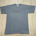 Y2K Hawaii Islands Boxy T-Shirt Travel Tee Men's Size L Cotton Gildan Blue