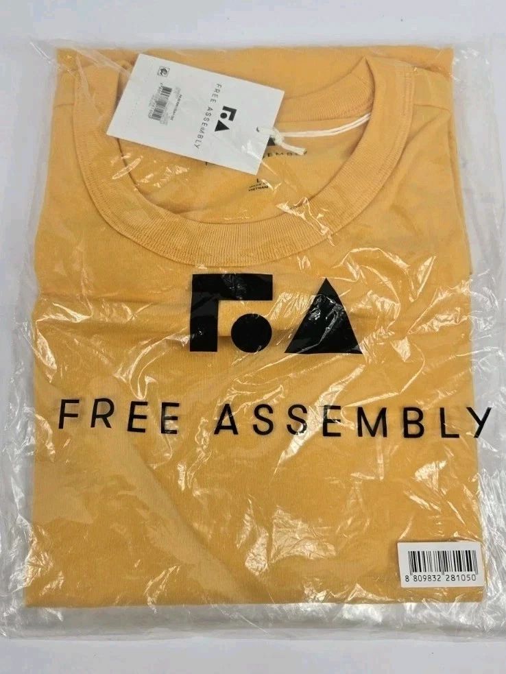 Free Assembly - Premium Crew T-Shirt - Mens Sz L Orange - Soft Cotton Blend