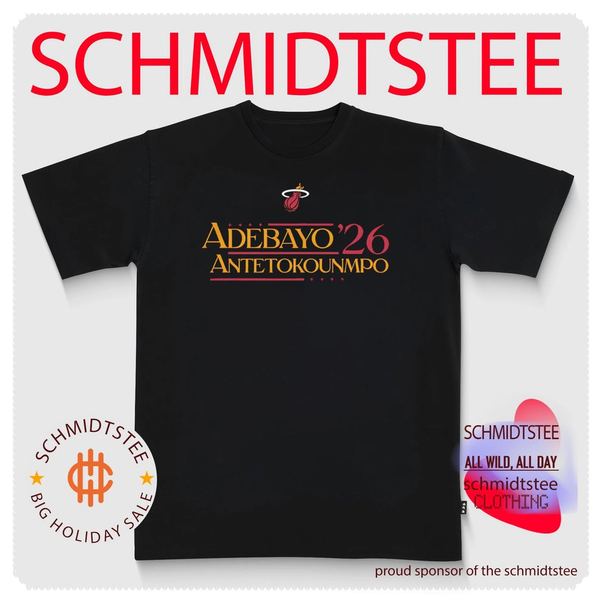 Bam Adebayo & Giannis Antetokounmpo Miami Heat Campaign 2026 shirt