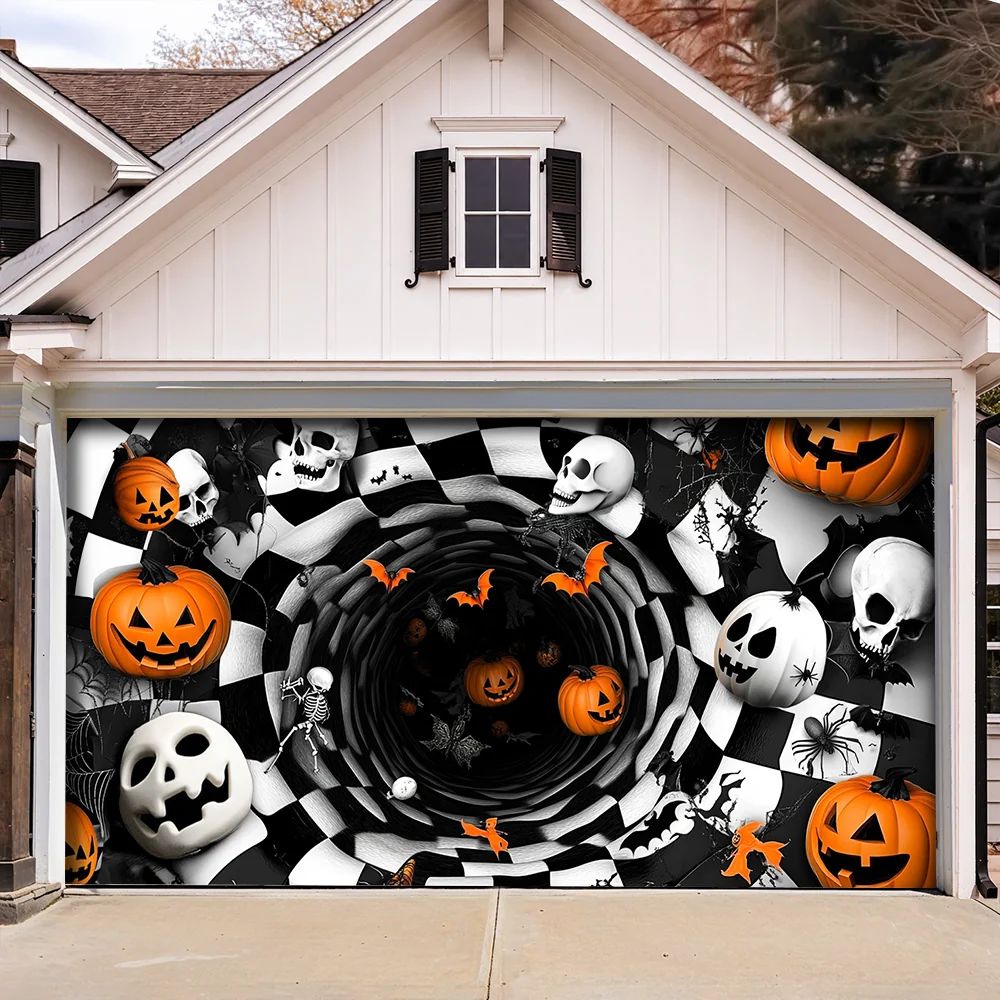 Spooky Pumpkin Vortex Halloween Garage Door Banner