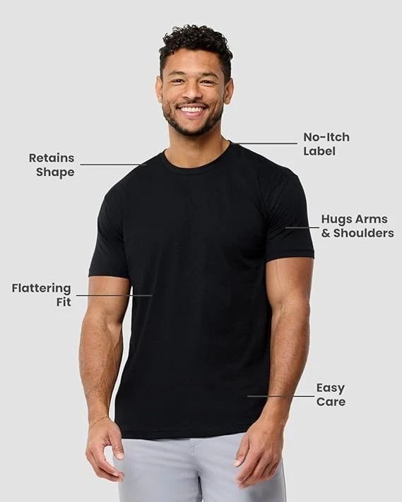 INTO THE AM Men's T-Shirts Soft Cotton Blend Crew Neck Tee- Athletic Fit