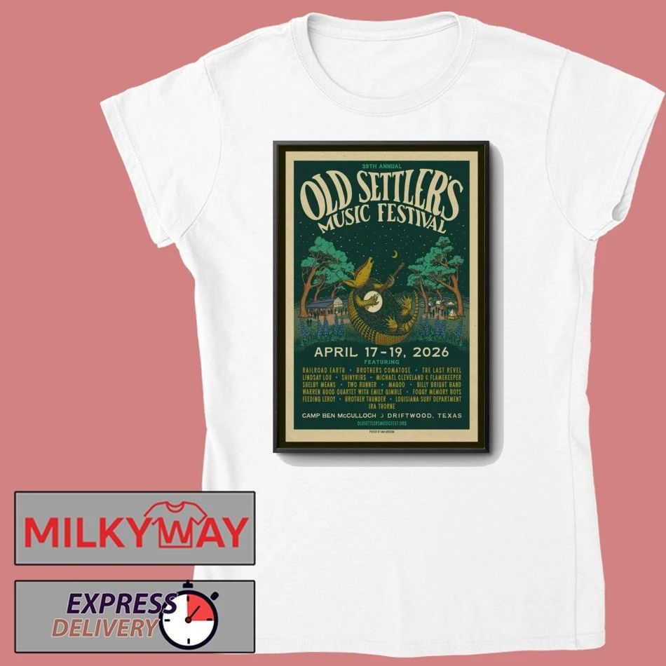 Apr 17-19 2026 Old Settler’s Music Festival Poster Camp Ben McCulloch shirt