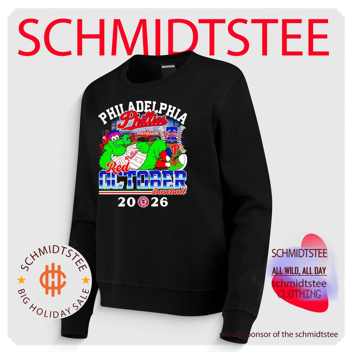 2026 Philadelphia Phillies Red October Postseason mascot shirt