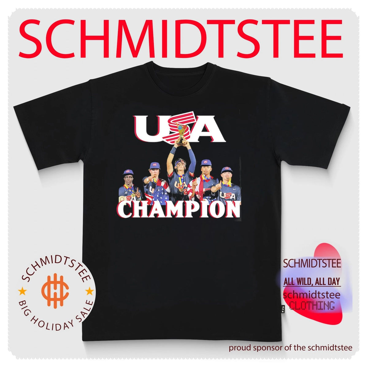 USA Baseball Champion players trophy shirt