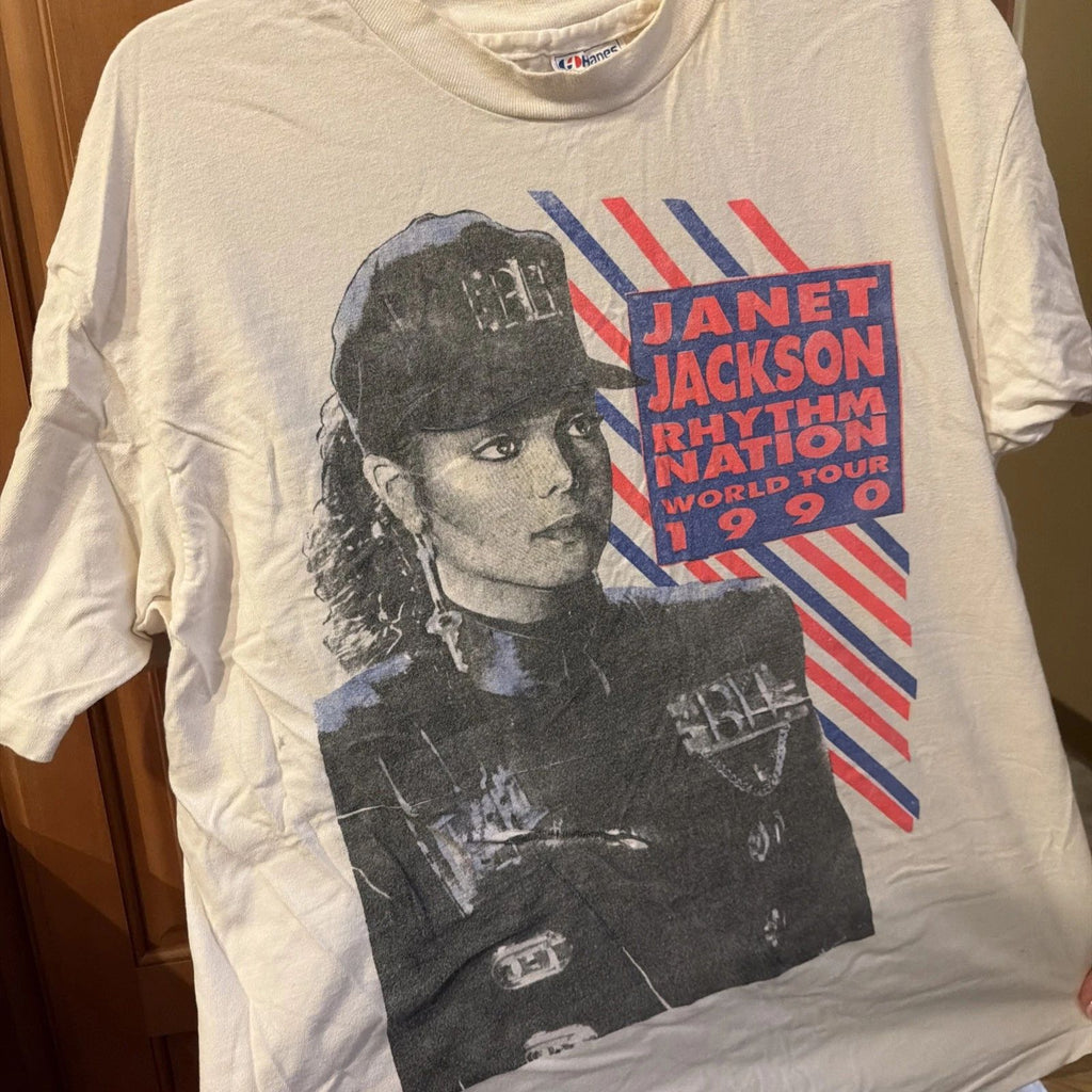 True Vintage Janet Jackson Rhythm Nation 90s North America Tour T Shirt L XL