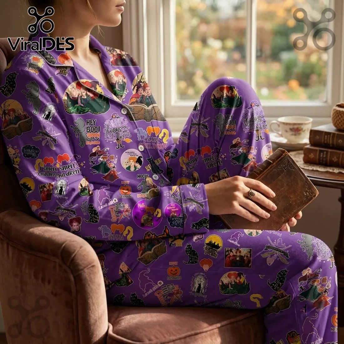 Hocus Pocus Sisters Purple Pajama Set