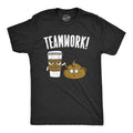 Mens Teamwork T Shirt Funny Sarcastic Poop and Coffee Partners Joke Novelty Tee