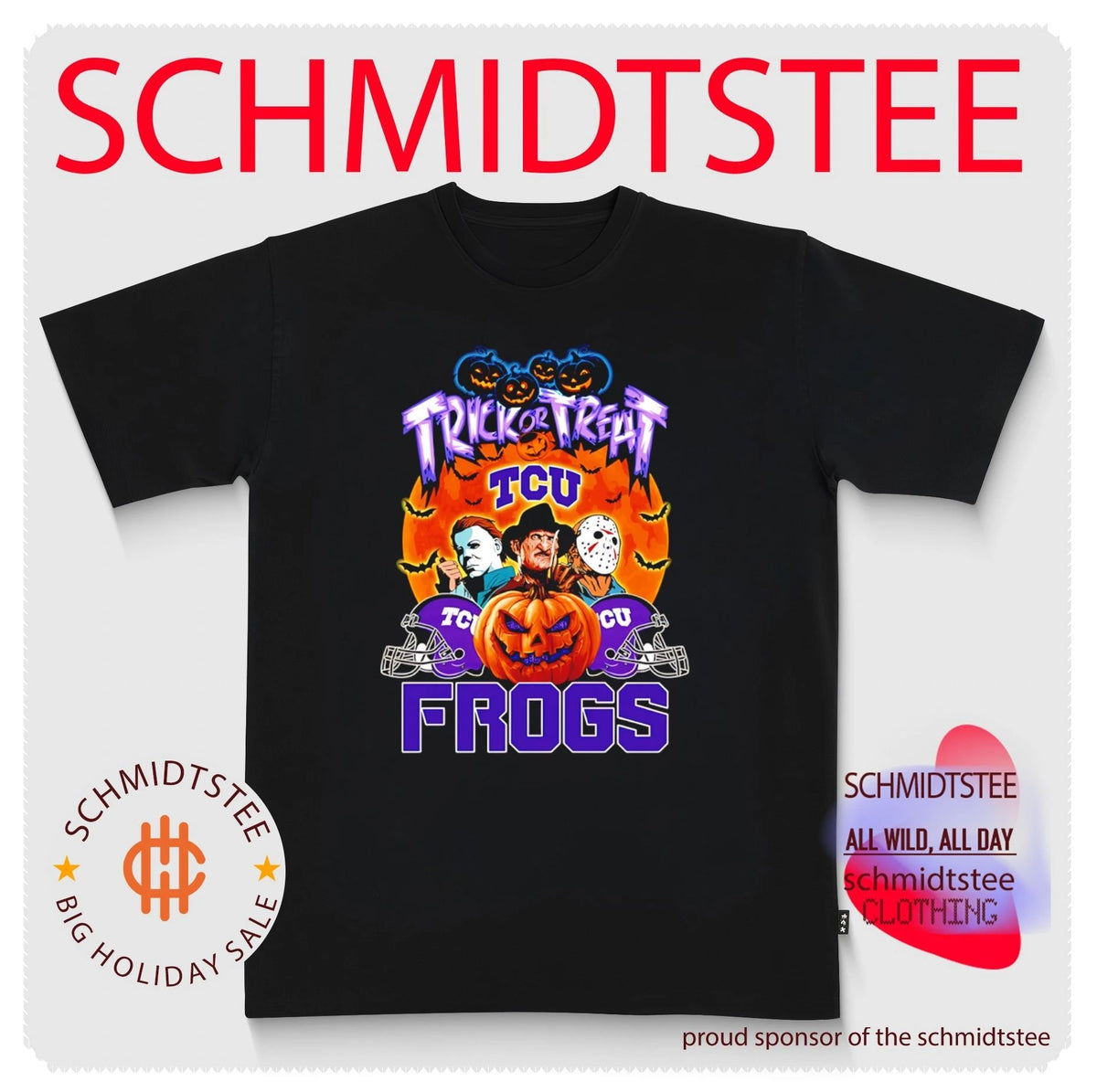 TCU Horned Frogs x Horror Characters Trick Or Treat Halloween 2026 shirt