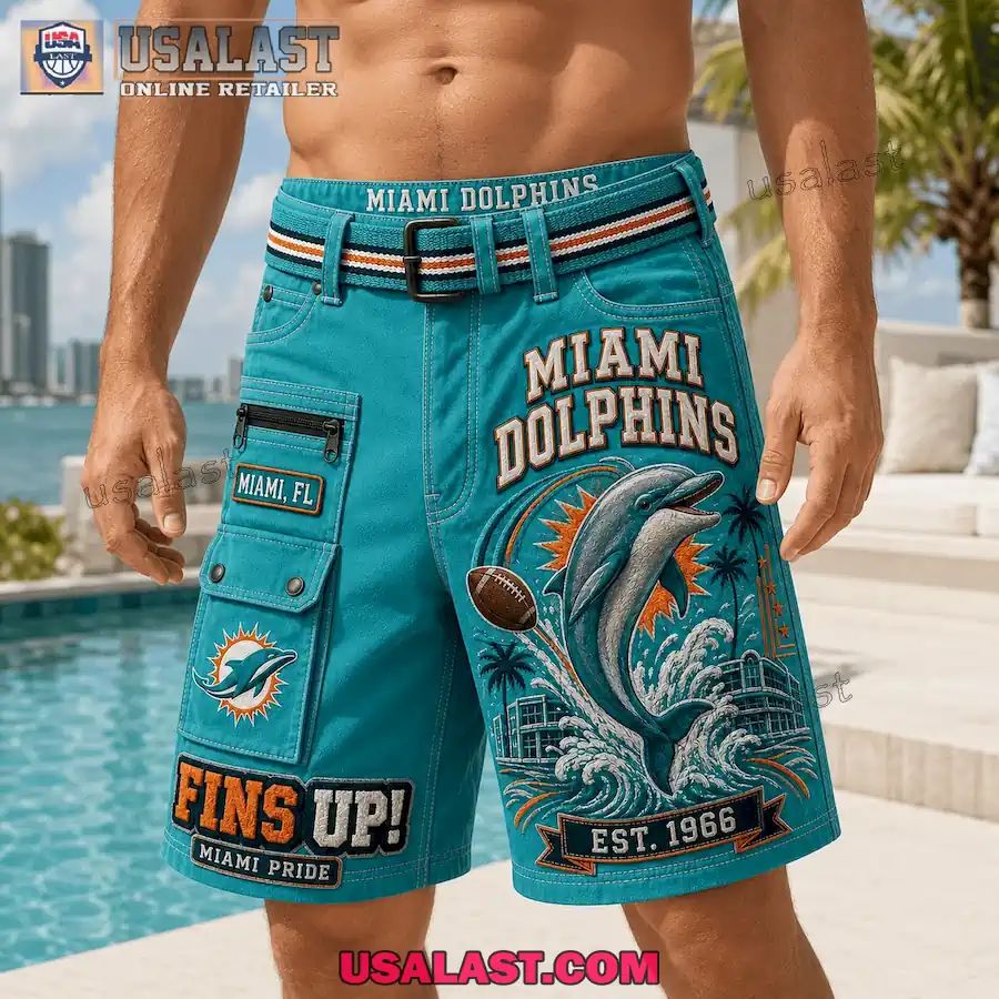 Miami Dolphins Fins Up Men Cargo Short