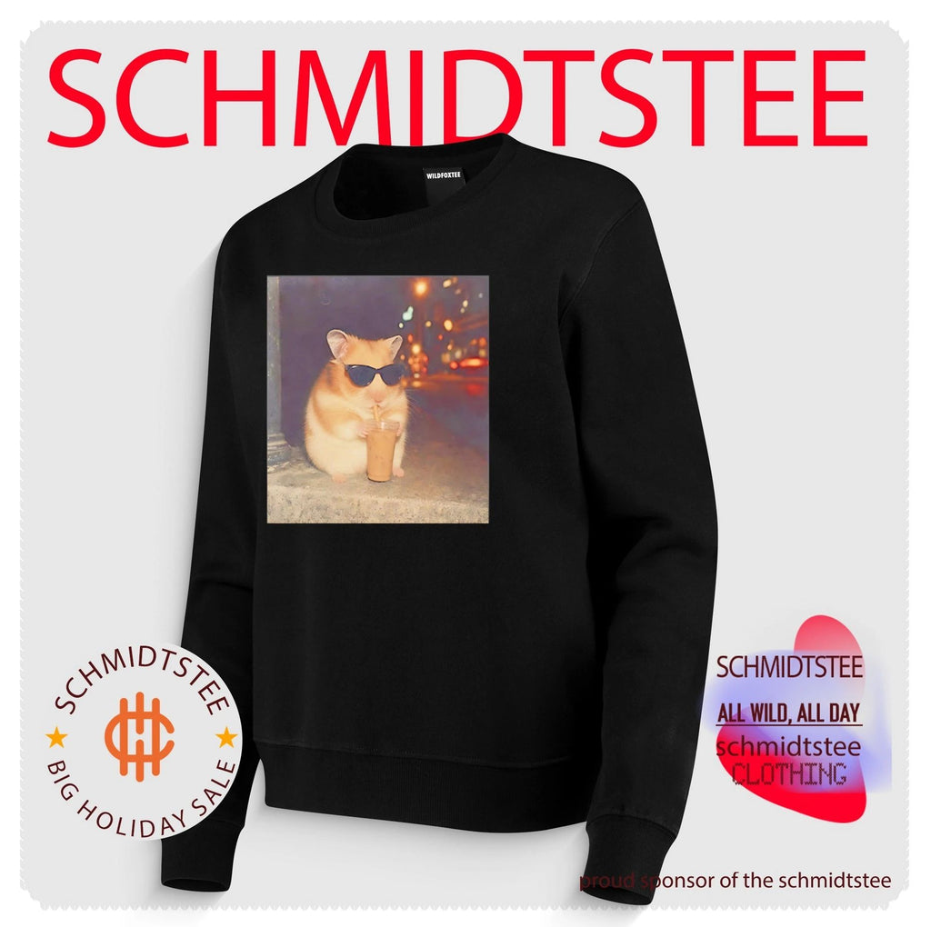 Hamster sunglasses drink iced coffee shirt