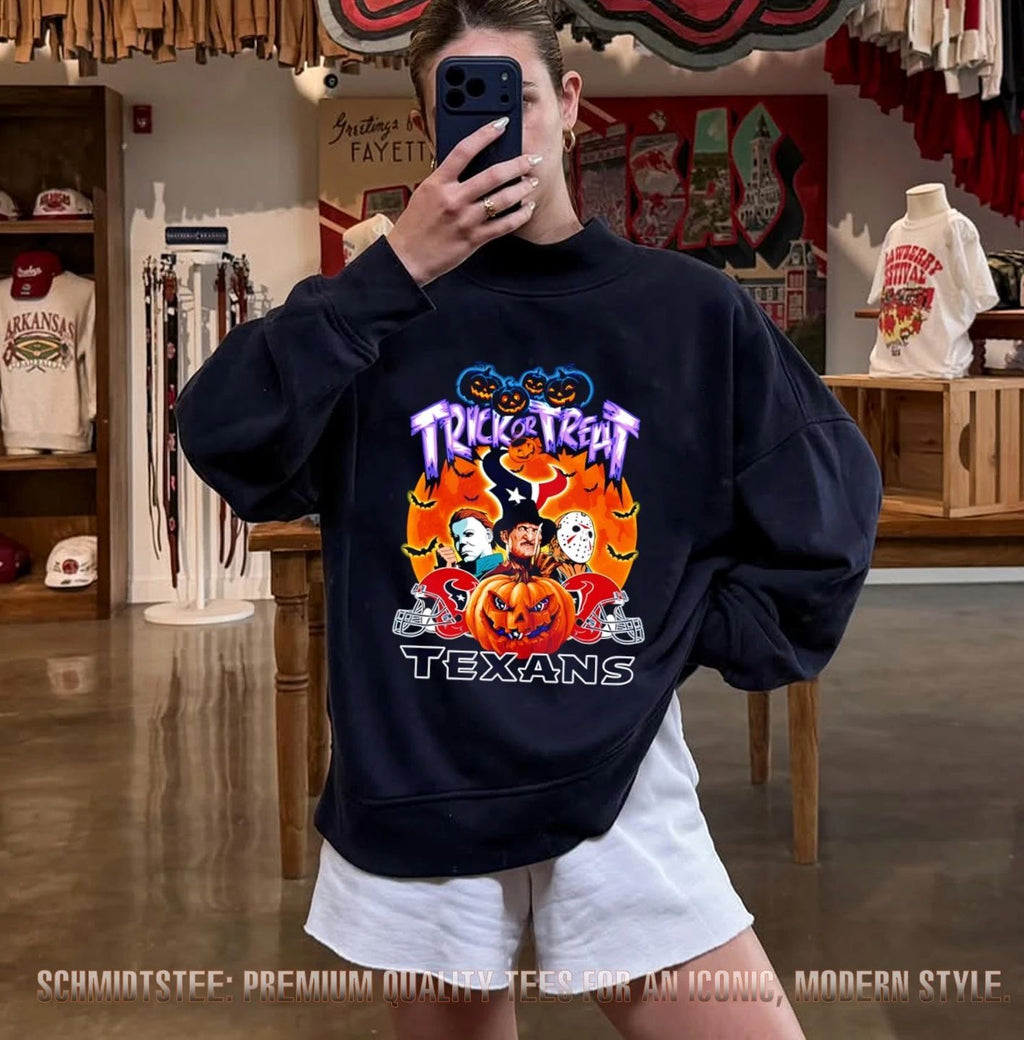 Houston Texans x Horror characters Trick Or Treart Halloween shirt