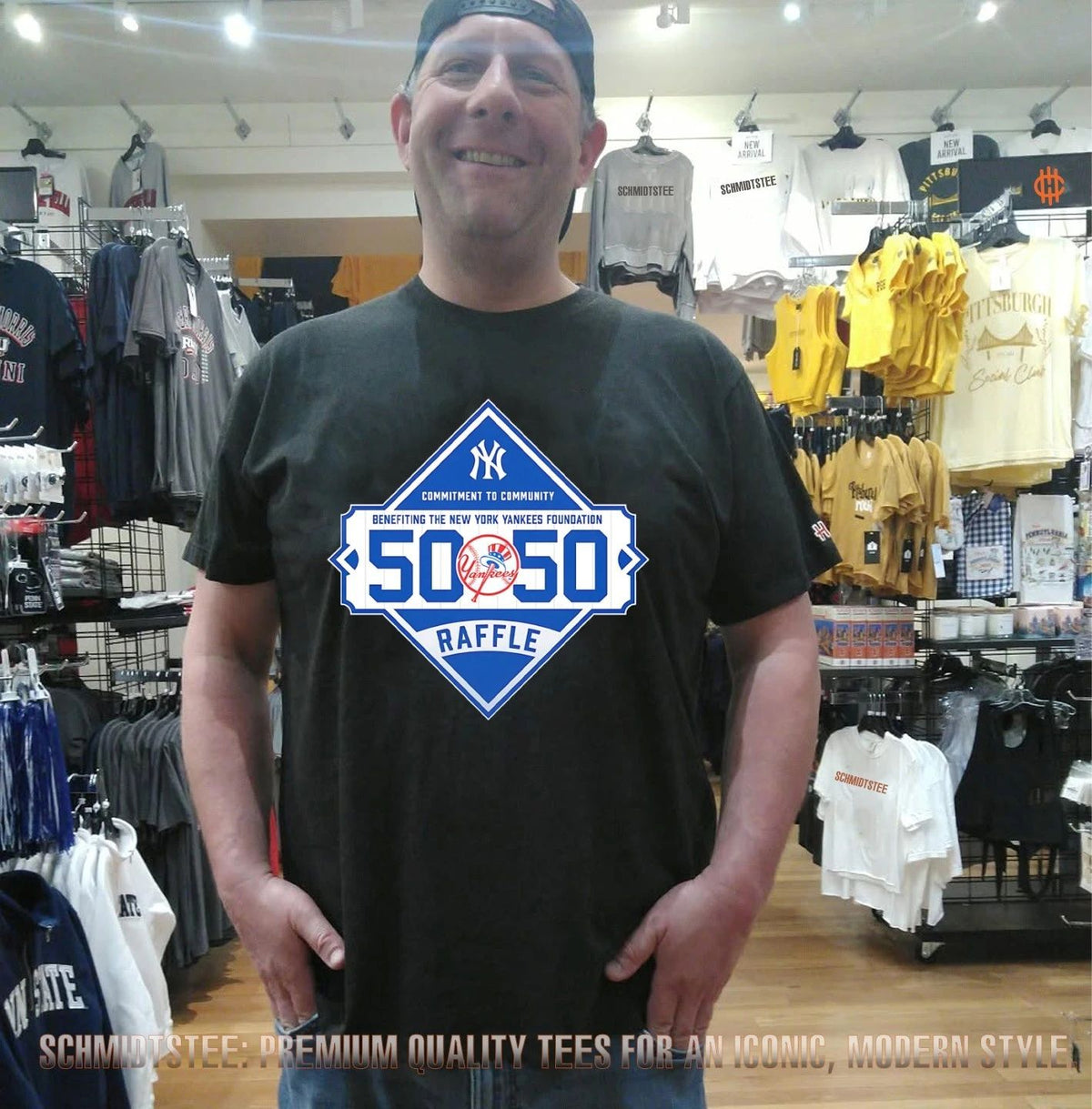 Commitment to community benefiting the New York Yankees Foundation 50.50 Raffle shirt