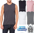 Mens Muscle Tank PRESHRUNK Soft Ringspun Cotton Sleeveless T-Shirt XS-2XL NEW!