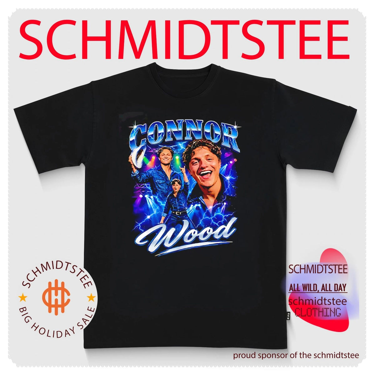 Connor Wood picture collage shirt