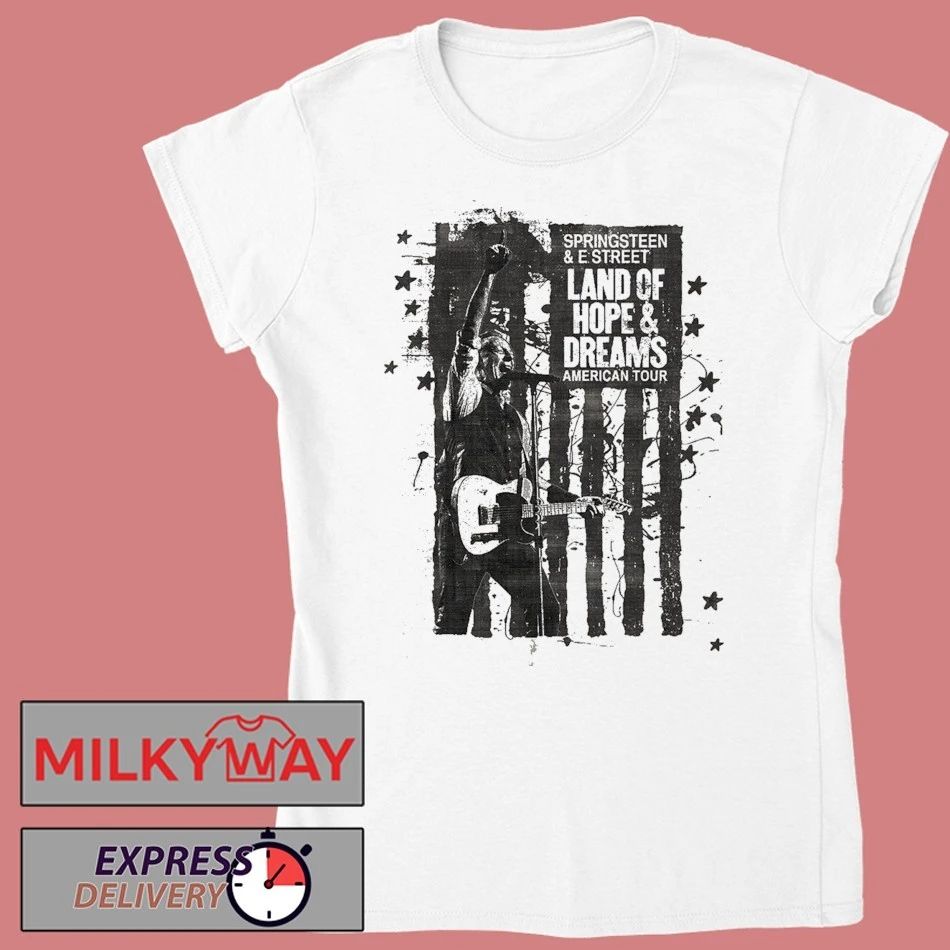 Bruce Springsteen Land Of Hope And Dreams American Tour 2026 Merch US Flag T-Shirt