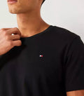 Tommy Hilfiger Men's Signature Cotton Essential 3-Pack Loungewear  T-Shirt Black