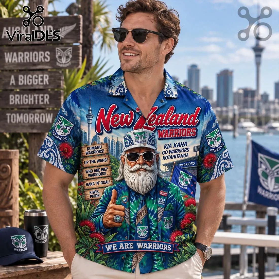 New Zealand Warriors Kia Kaha Hawaiian Shirt