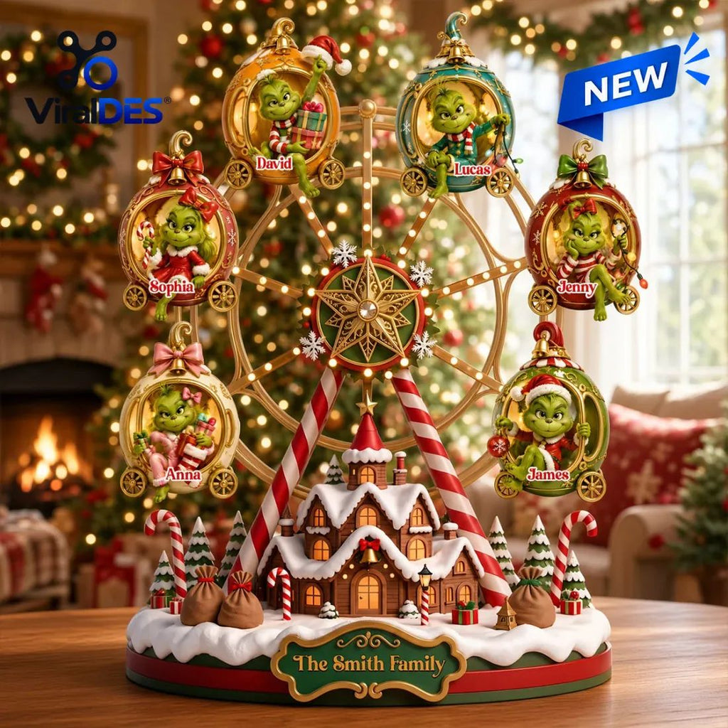 Personalized The Grinch Christmas Ferris Acrylic Light Box