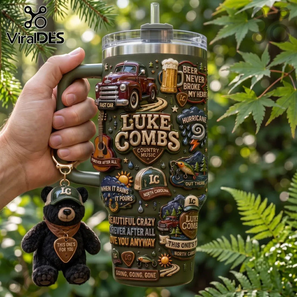 Luke Combs Embossed Green 40oz Tumbler