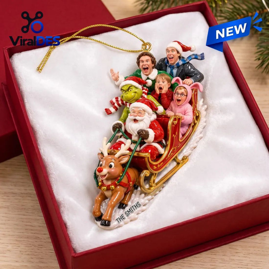 Personalized Movie Character Sleigh Christmas Ornament