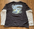 Vintage West Coast Choppers Shirt Men XL Brown Double Side Layer Thermal Tee Y2K