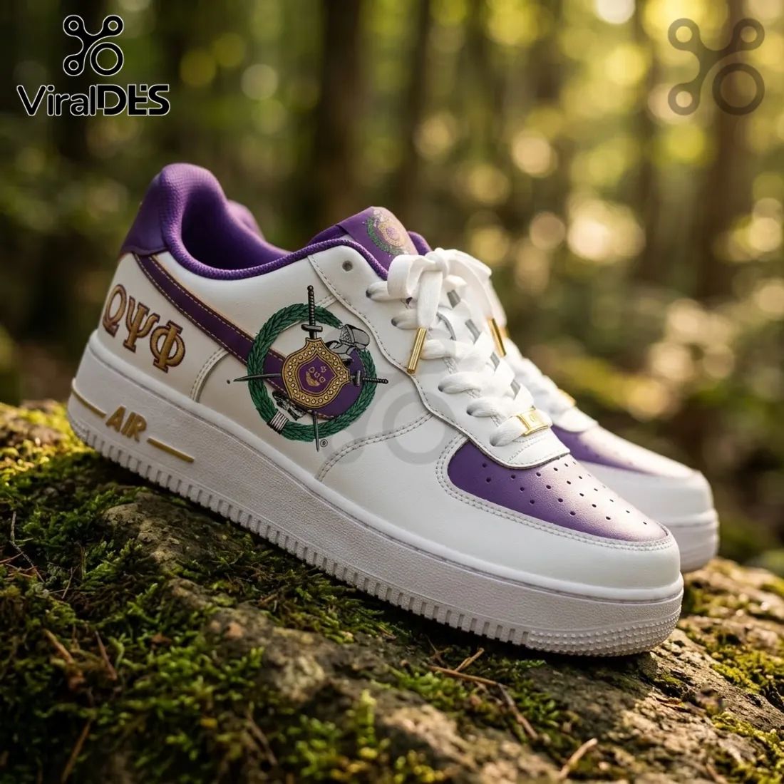 Custom Omega Psi Phi Purple Air Force 1 Sneakers