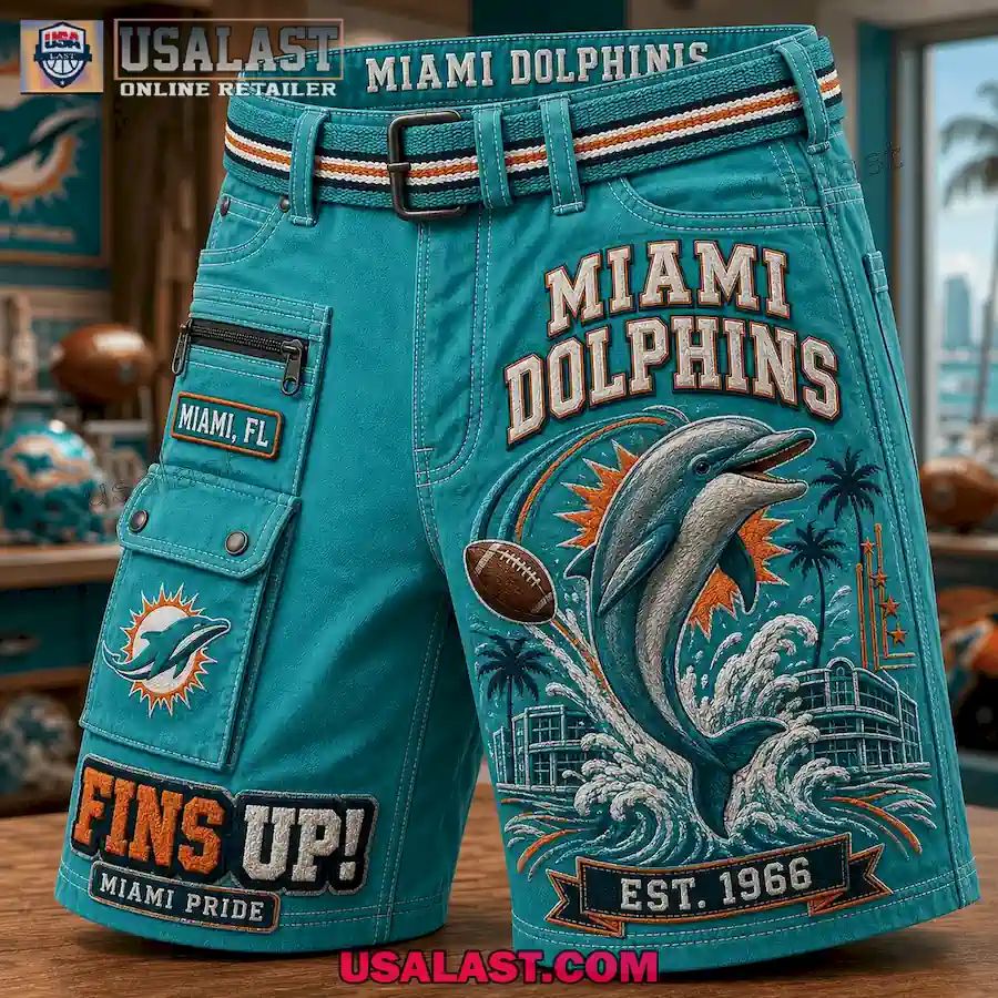 Miami Dolphins Fins Up Men Cargo Short