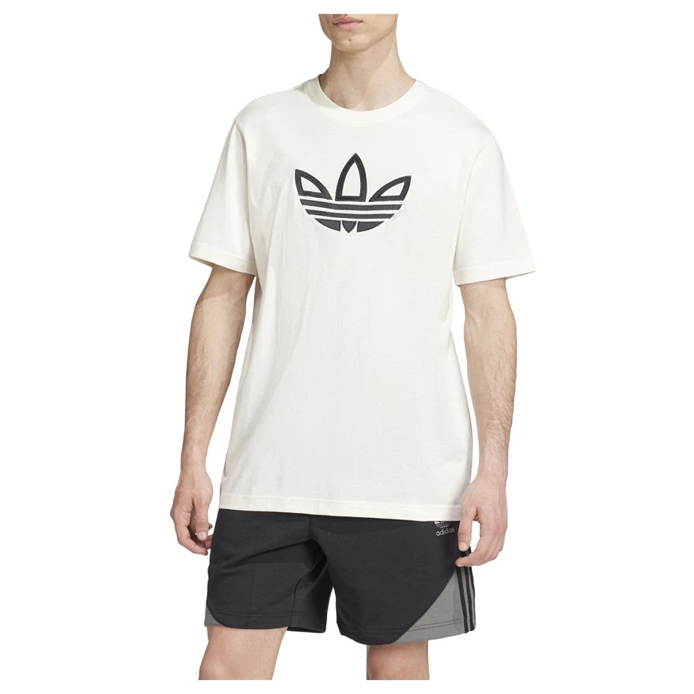 adidas Outline Logo Crew Neck Short Sleeve T-Shirt Mens White Casual Tops IY4890