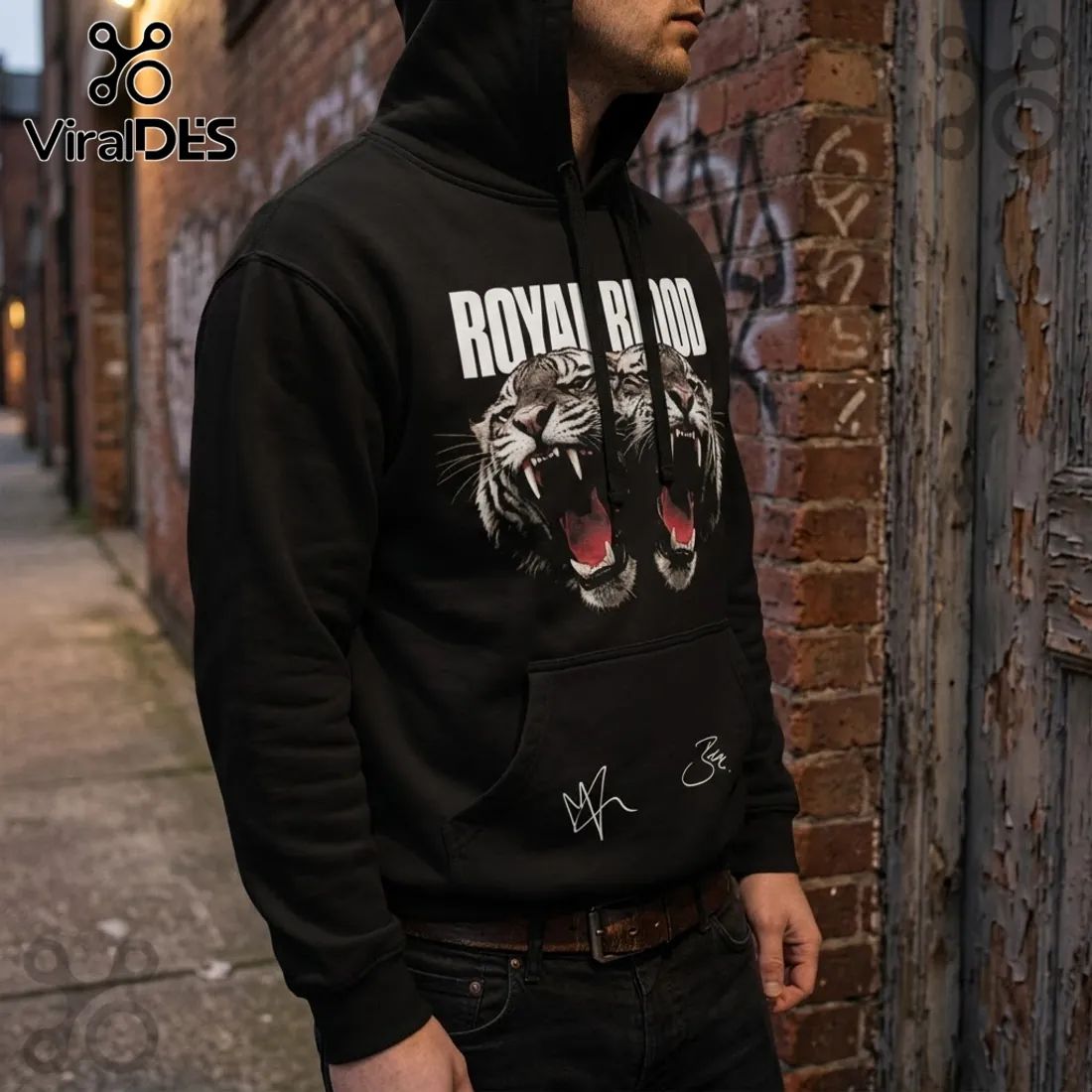 Royal Blood UK Tour 2026 Tiger Signature Black Hoodie